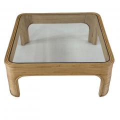 Style of Gabriella Crespi Pencil Reed Coffee Table 1970 - 4492471