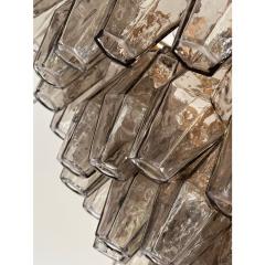 Styled After Venini Smoked Fum Poliedri Murano Glass Gold Chandelier - 4350022