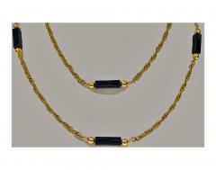 Stylish 18K black Onyx Necklace Chain 20th century  - 56305