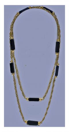 Stylish 18K black Onyx Necklace Chain 20th century  - 56308