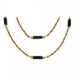 Stylish 18K black Onyx Necklace Chain 20th century  - 56428