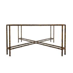 Stylish Bamboo Motif Coffee Table in Patinated Bronze 1970s - 3230817