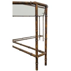 Stylish Bamboo Motif Coffee Table in Patinated Bronze 1970s - 3230818