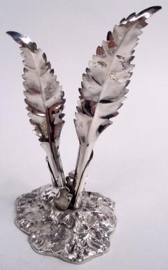 Stylish Buccellati Sterling Silver Stem Flower Salt Pepper Shakers - 4135301