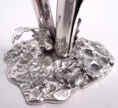 Stylish Buccellati Sterling Silver Stem Flower Salt Pepper Shakers - 4135293