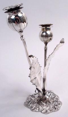 Stylish Buccellati Sterling Silver Stem Flower Salt Pepper Shakers - 4135307