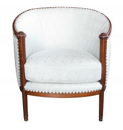 Stylish French art deco barrel back chair - 2422854