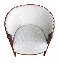 Stylish French art deco barrel back chair - 2422855