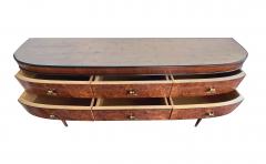 Stylish Italian 1950s burl and mahogany 6 drawer sideboard buffet - 2808606