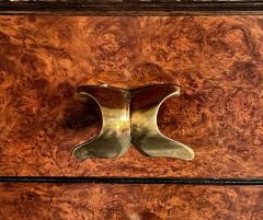 Stylish Italian 1950s burl and mahogany 6 drawer sideboard buffet - 2808608