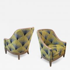 Stylish Pair of Art Deco Style Barrel back Shagreen Bergeres by Lx Rossi - 4270512
