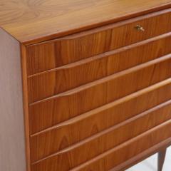 Stylish Scandinavian Modern Six Drawer Teak Dresser w Key - 3160234