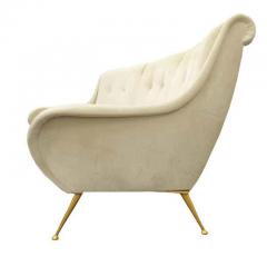 Stylish Scroll Top Curved Sofa 1950s - 3233920