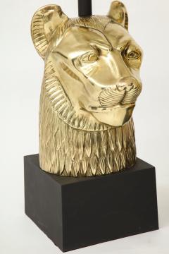 Stylized Lioness Brass Lamps - 905664
