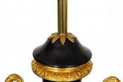 Substantial Pair of French Louis XVI Antique Black Slate Urn Lamps 43 H - 4501823