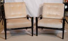 Substantial Pair of Open Frame Ebonized Club Chairs - 2964204