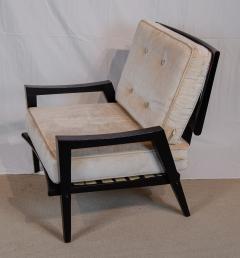 Substantial Pair of Open Frame Ebonized Club Chairs - 2964211