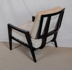 Substantial Pair of Open Frame Ebonized Club Chairs - 2964212