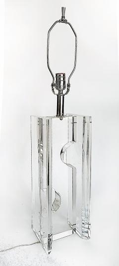 Substantial Vintage Lucite Sculptural Postmodern Table Lamps Pair - 4406520