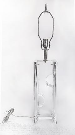 Substantial Vintage Lucite Sculptural Postmodern Table Lamps Pair - 4406523