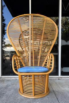 Substantial Vintage Sculptural Rattan Reed Peacock Chair Great Condition - 4529964