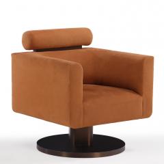 Suede Pedestal Cube Chair - 4687041