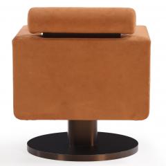 Suede Pedestal Cube Chair - 4687042
