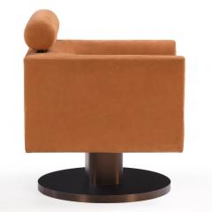 Suede Pedestal Cube Chair - 4687043