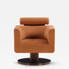 Suede Pedestal Cube Chair - 4688541