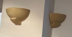 Suite of 3 Art Deco Wall Sconces Patinated Plaster France circa 1925 - 4573034