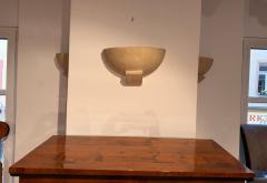 Suite of 3 Art Deco Wall Sconces Patinated Plaster France circa 1925 - 4573036