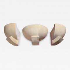 Suite of 3 Art Deco Wall Sconces Patinated Plaster France circa 1925 - 4575878