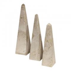 Suite of three decorative travertine obelisks Italy 1970s - 832579