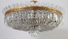 Sumptuous Crystal and Brass Chandelier Italy 1940 - 3580112