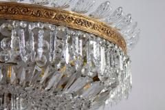 Sumptuous Crystal and Brass Chandelier Italy 1940 - 3580113