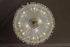 Sumptuous Crystal and Brass Chandelier Italy 1940 - 3580119
