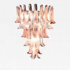 Sumptuous Pink and White Petal Murano Glass Chandelier Italy 1980s - 3471696