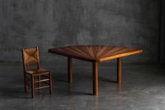 Sunburst Marquetry Corner Table France 1980s - 4549587