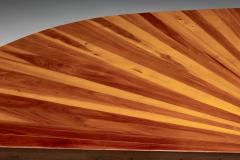 Sunburst Marquetry Corner Table France 1980s - 4549595