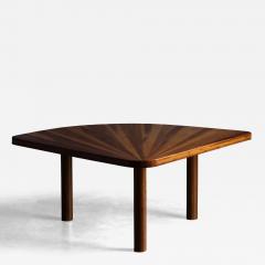 Sunburst Marquetry Corner Table France 1980s - 4553462