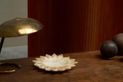 Sunburst Shape Vide Poche or Bowl in Hand Carved Alabaster Italy 1960s - 4394703