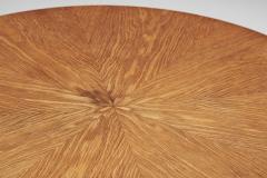 Sunburst Solid Oak Coffee Table Europe ca 1950s - 4375962