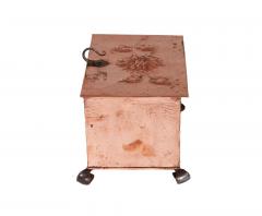 Sunflower Arts Crafts Riveted Copper Box on Scrolled Iron Feet - 4690200