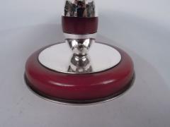 Super Stylish Italian Art Deco Sterling Silver and Bakelite Compote - 3764914