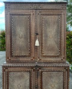 Superb 19th Century Anglo Indian Rosewood Cabinet Intricate Bone Ebony Inlay - 4330448