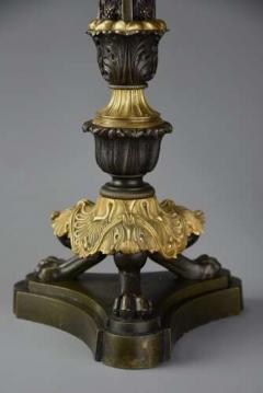 Superb 19thc French R gence style bronze and gilt bronze three branch candelabra - 4756970
