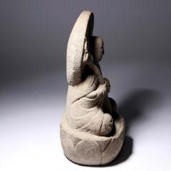 Superb Carved Stone Statue of Jiz Bosatsu Japanese Edo to Meiji - 4402648