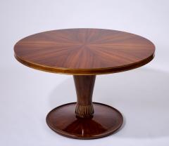 Superb Italian Pedestal Center Table with Sunburst Pattern ca 1950 - 3497075