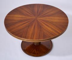 Superb Italian Pedestal Center Table with Sunburst Pattern ca 1950 - 3497078