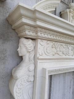 Superb Italian Stone Neoclassical Style Fireplace - 2847255